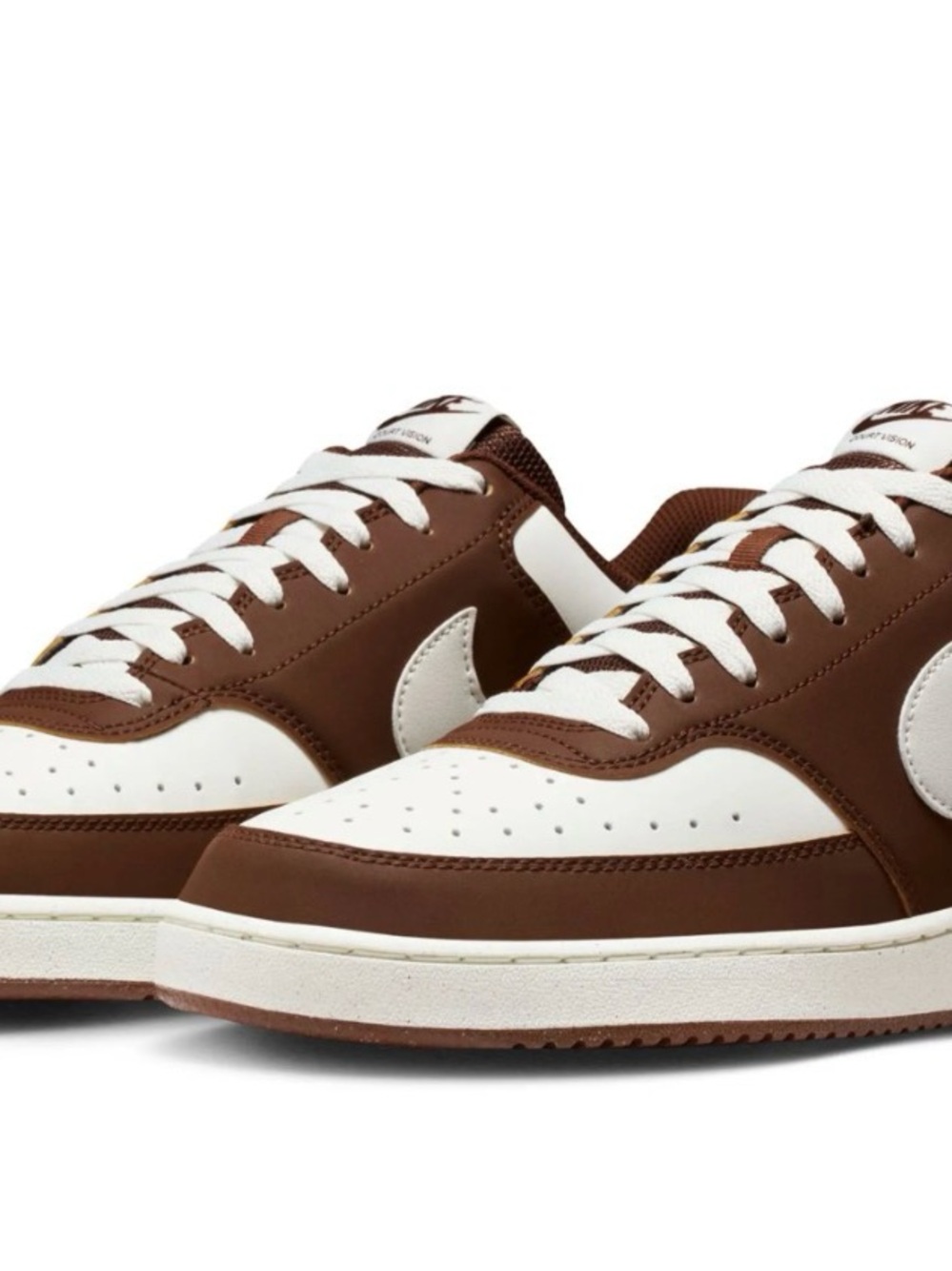 Nike Court Vision Brown and White Low-Top Sneakers